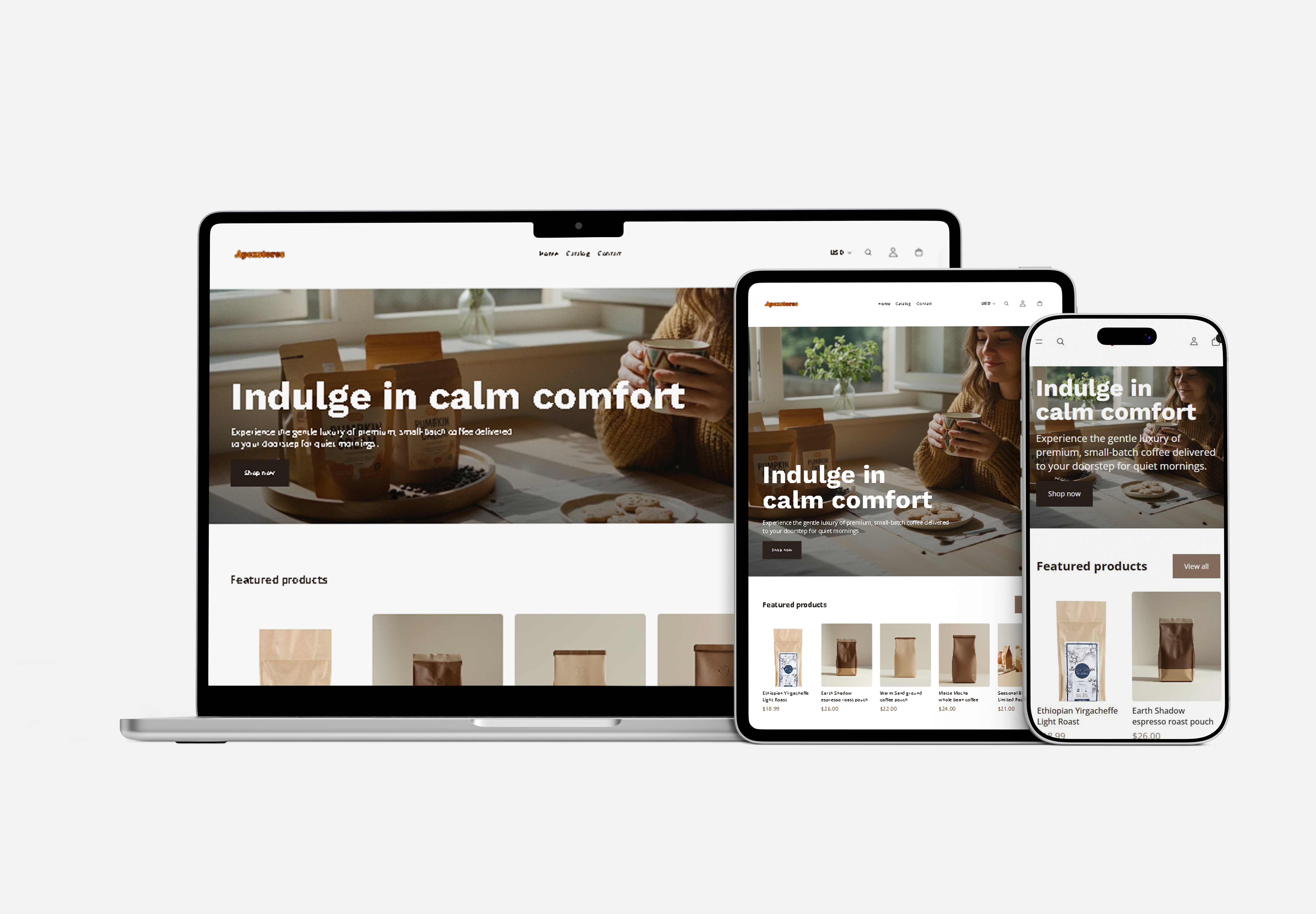 Premium Coffee Store | Modern eCommerce Website Development